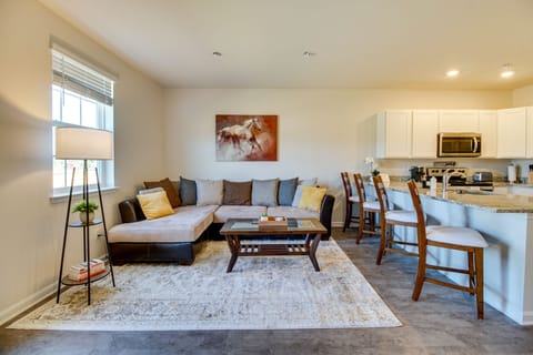 Living Room | 1st Floor | Smart TV | Electric Fireplace | Books