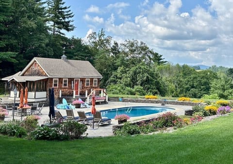 Rosecliff has main + pool house and heated pool