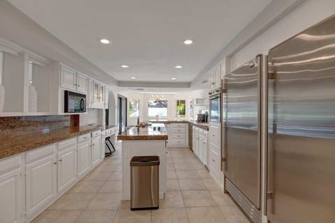 The kitchen with new Bosch oven and dishwasher, plus Sub Zero refrigerator and freezer.