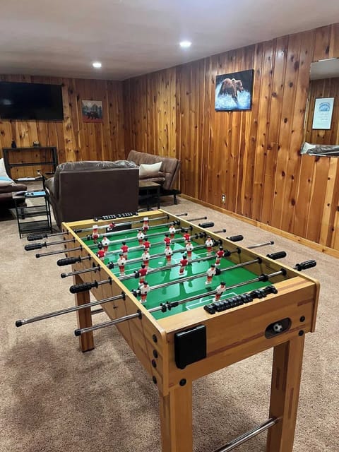 Enjoy some friendly competition with a fun foosball table in the basement! Perfect for game nights and entertainment, this exciting feature adds a playful touch to your stay.