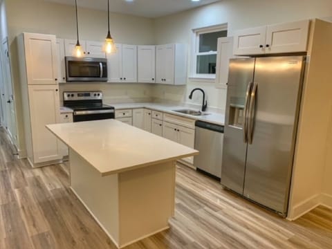 Ample kitchen has everything you need to prepare a meal after a day at the beach