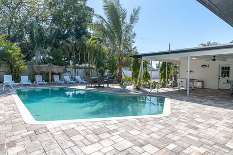 Wide angel view of the back yard