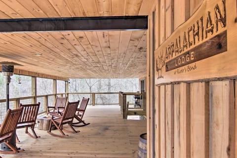 Balcony | French Broad River Views | Gas Fire Pit