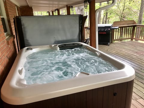 Hot tub is ready for your enjoyment..
