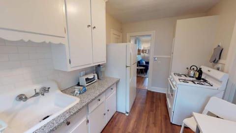 Kitchen includes Keurig and Pods, toaster oven, tea pot, fresh sponge, and dishes. Please note: there is now a microwave (not pictured)