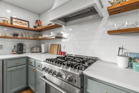 Gas stove with 5 burners and oven