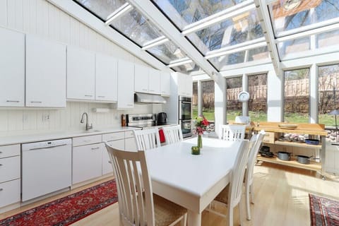 Kitchen seating for six. Also electric range and double oven.
