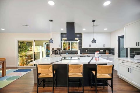 large kitchen island and premium new amenities