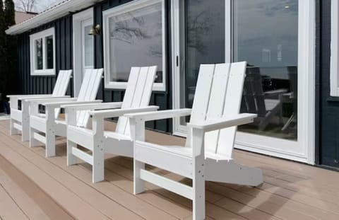 Enjoy the views of the lake from the front deck.