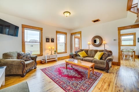 Mackinaw City Vacation Rental | 3BR | 2BA | 3 Steps Required for Entry