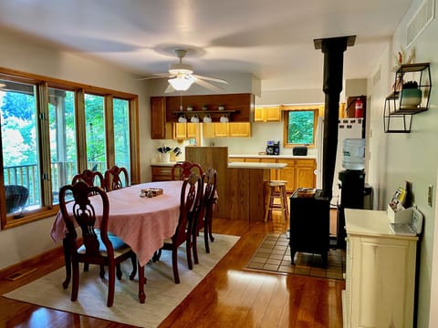 Dining room and kitchen