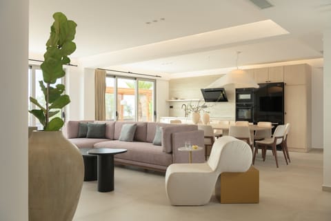 A still life artwork lounge area.