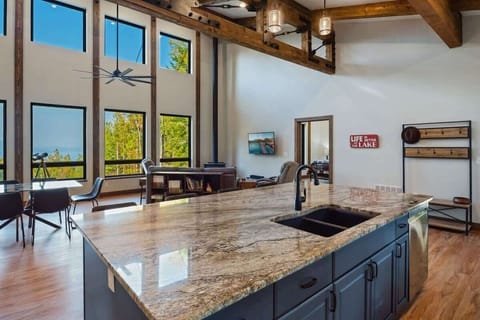 Large kitchen island with views