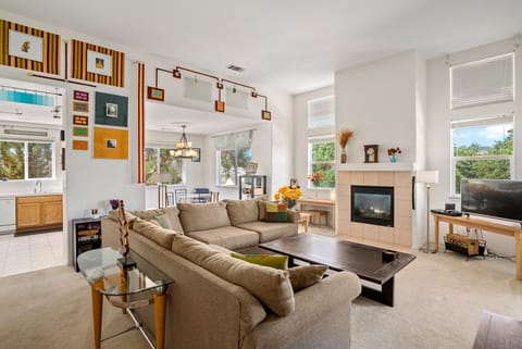 Electric fireplace and flat screen TV