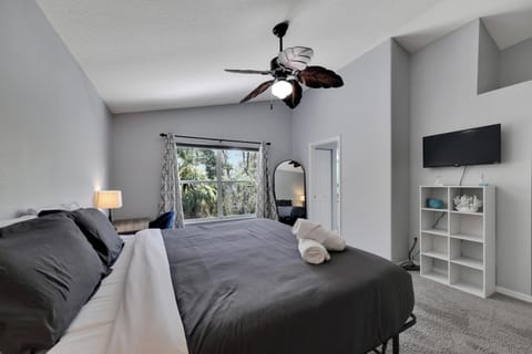 Master suite. 2 AC vents for the warm FL weather. Mini fridge. Working desk.
