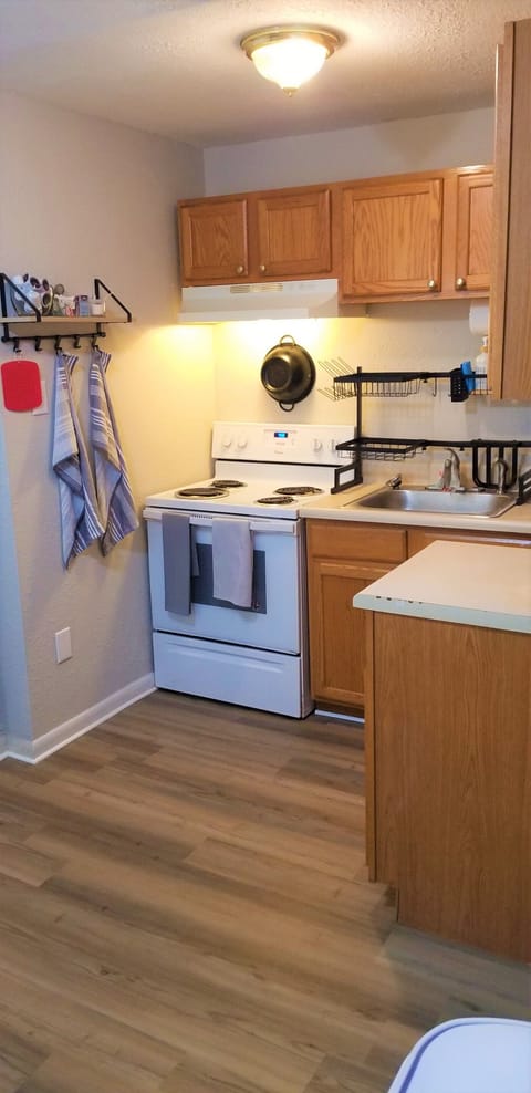Functional kitchen with mini fridge and microwave