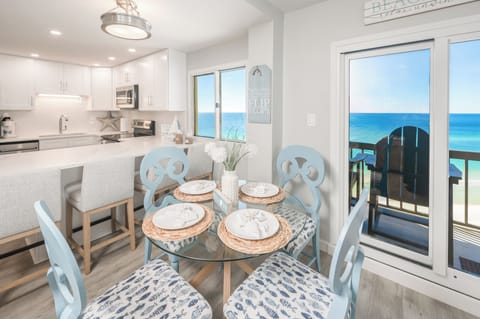 Kitchen table fit for four individuals. 