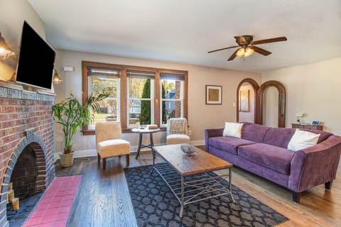 Main floor living room: Enjoy the smart TV, as well as flameless candles (controlled by remote).