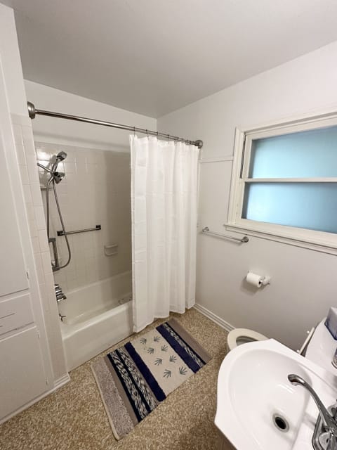 Fully stocked bathroom