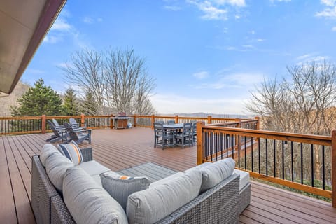 Expansive Long Range Mountain View and Comfortable Deck Seating