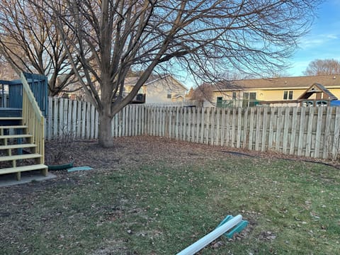Fenced in backyard