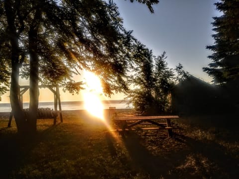 Guests have gone out in the early morning just to touch the sun in Lake Huron.