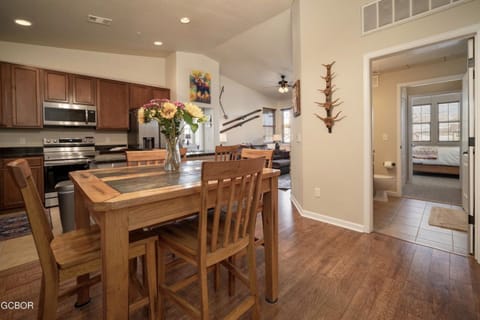 View of dining room and upgraded kitchen.