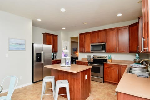 Spacious, open layout connects seamlessly with the dining and living areas.