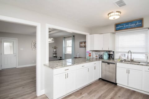 The kitchen is the heart of this home, offering everything needed for a comfortable stay.