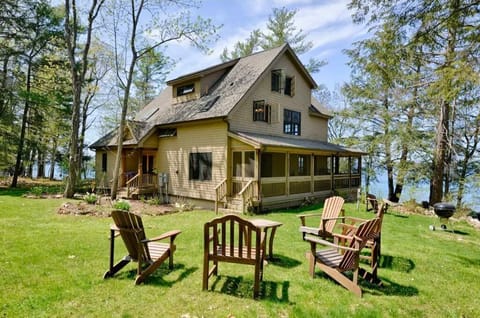 Back of house looking north to St. Lawrence Seaway where freighters pass.