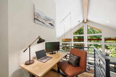 Dedicated work space with standing desk