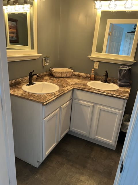 Bathroom with double vanity sink