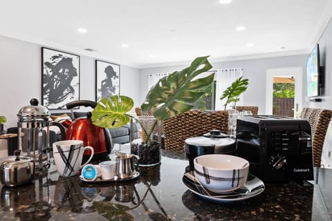 Fully stocked kitchen even with waffle maker, k-cup and drip coffee plus other surprises