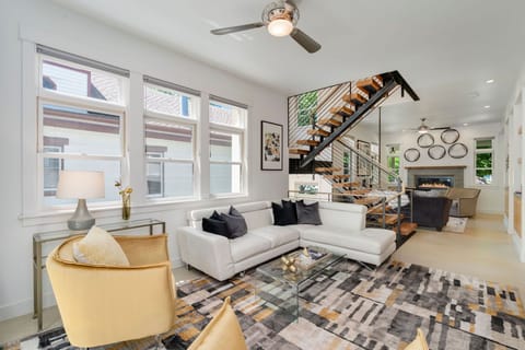 Sunny Living Area | Direct access to the covered back deck!