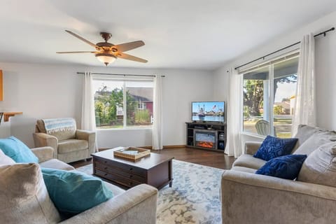 Smart TV and electric fireplace