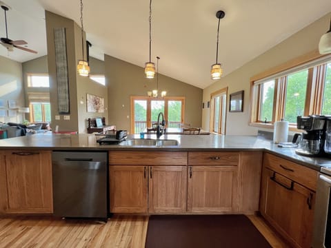 Dishwasher and sink. Granite countertops.