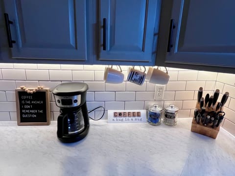 Free coffee, creamer, and sugar