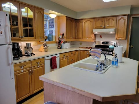 Very well-stocked kitchen has all the appliances and most of the staples you could ever need. 