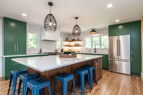 Fully stocked kitchen with high end finishes