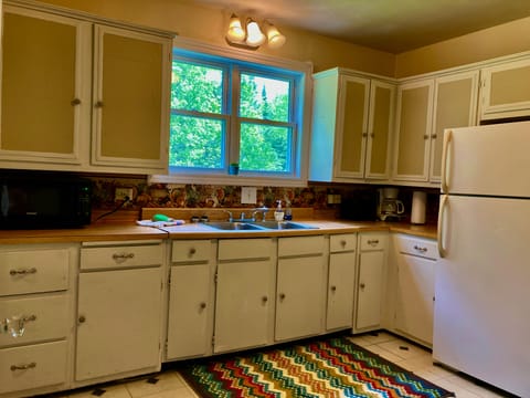 Watch the deer play outside the kitchen window. 