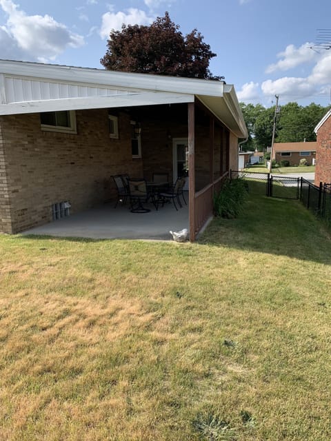 Backyard with covered patio