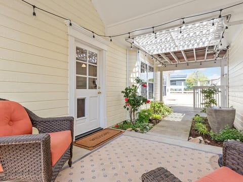 Partially enclosed patio off kitchen