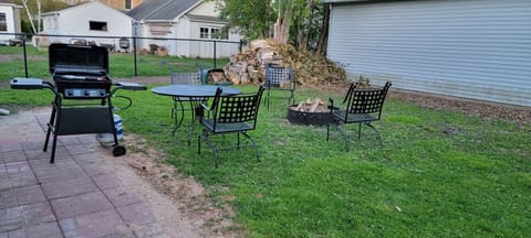 Lots of wood for the fire pit!
New gas grill for your backyard BBQ and cook outs