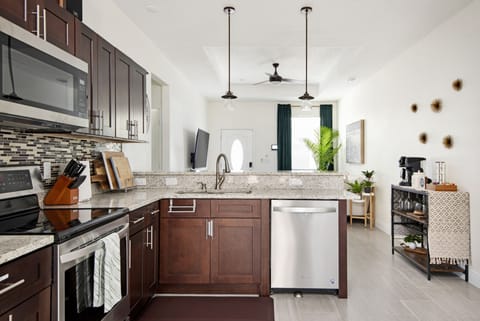 View of front door from dining room