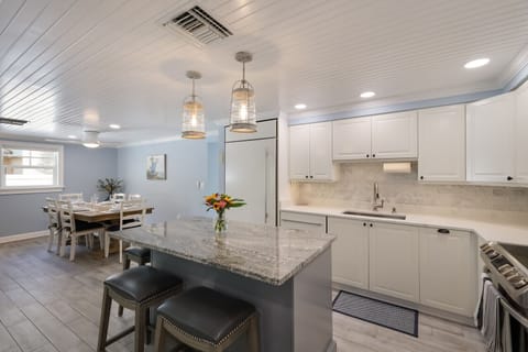 Kitchen and dining spaces