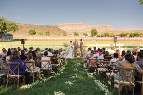 Outdoor banquet area