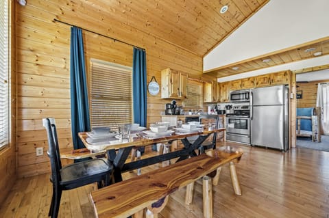 Indoor seating for 6, additional outdoor seating for 6 on the lower deck!