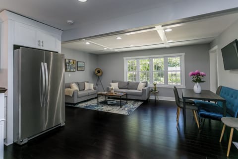 Living room shot from the kitchen area