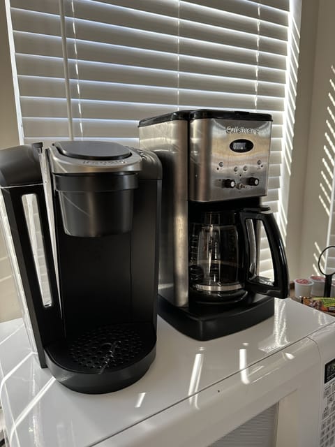 Drip coffee pot and Keurig for guest use