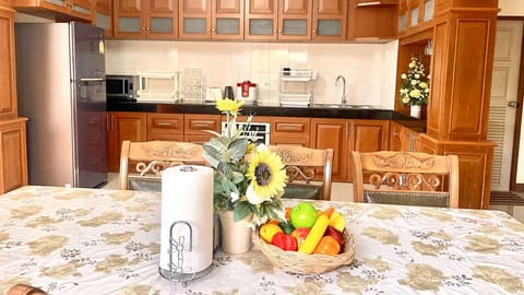 open kitchen and dining area